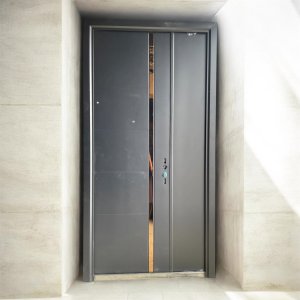 4FT DOUBLE GOLD AND GRAY STEEL DOOR